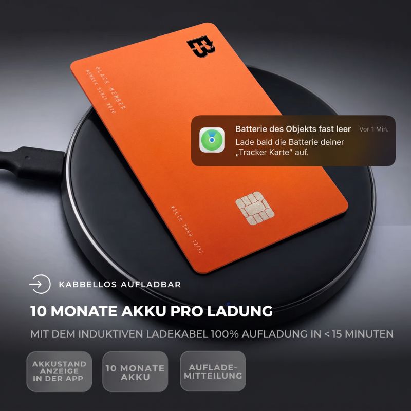 Slim Wallet Orange + Tracker-Karte Pro Orange — Set