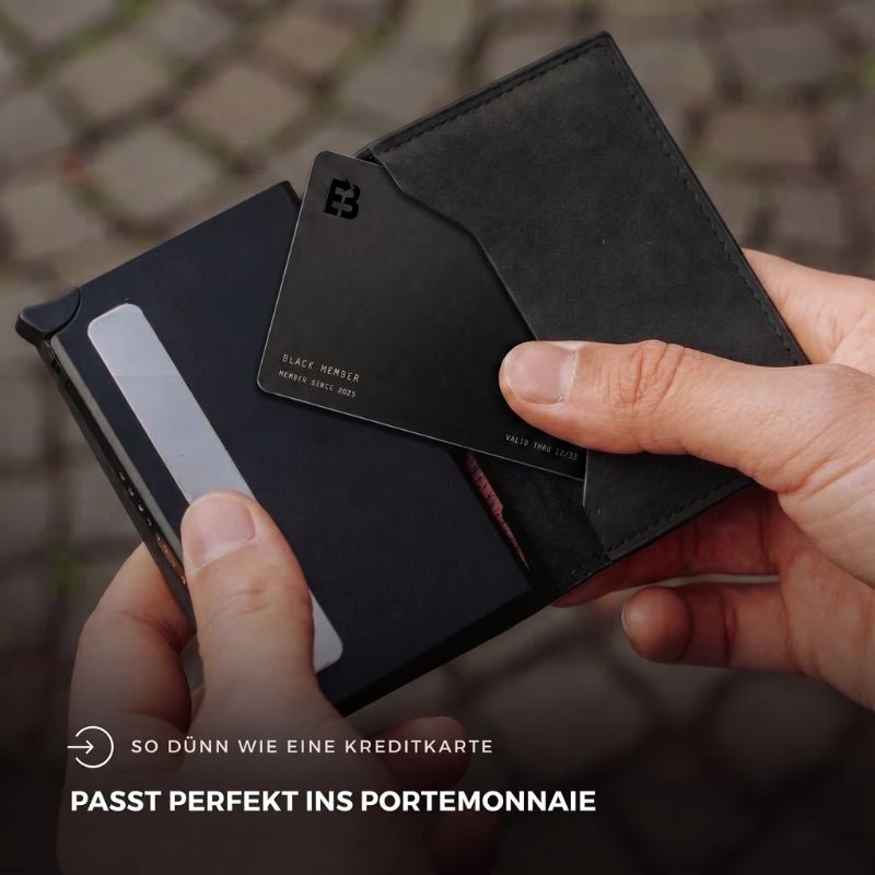 Slim Wallet Orange + carta tracker Pro nera — Set