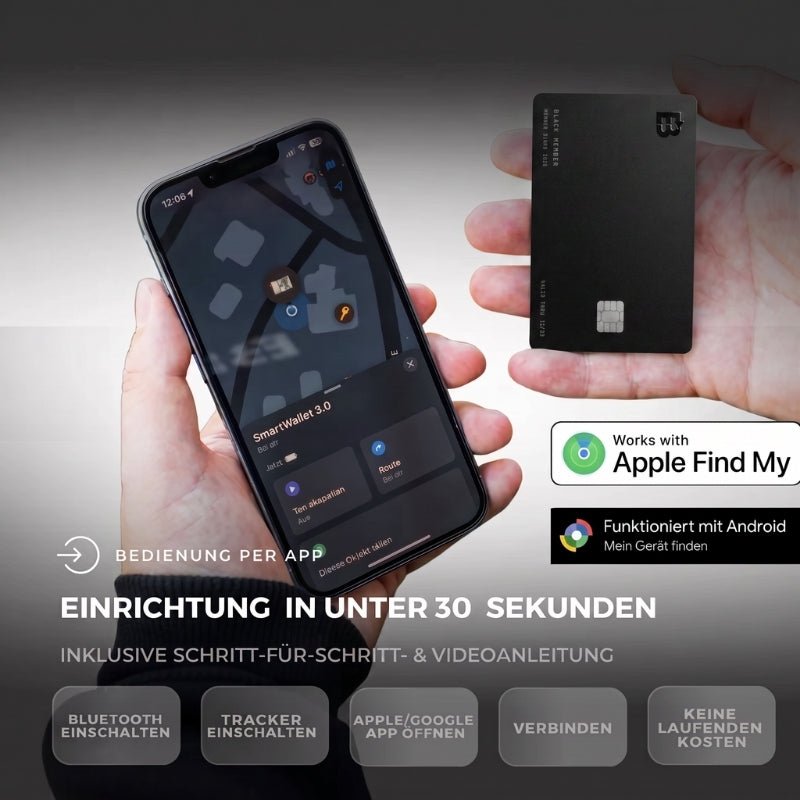 Slim Wallet Orange + carta tracker Pro nera — Set
