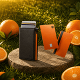 Slim Wallet Orange + Tracker-Karte Pro Orange — Set